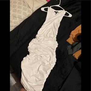 brand new long white cinched dress